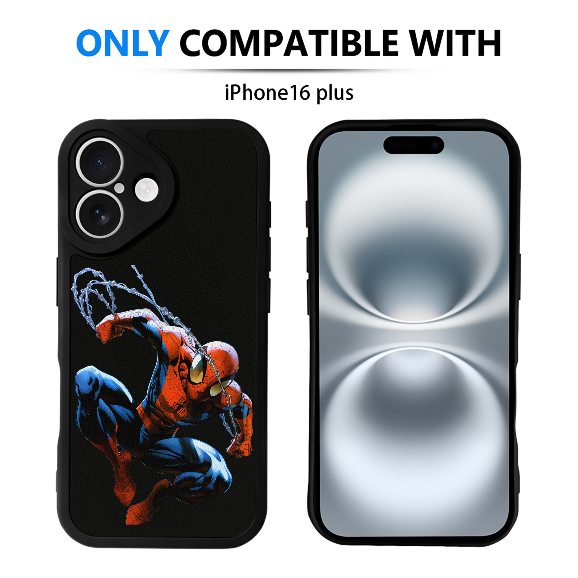 （画像用） Spider Man スパイダーマン 【iPhone 16シリーズ対応】シリコンスマホケース（レザー調） 材質：シリコン